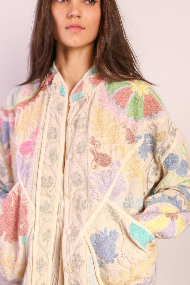 PASTEL COLOR KANTHA JACKET TILO - sustainably made MOMO NEW YORK sustainable clothing, slow fashion