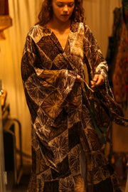 PINA SILK KIMONO ANANAS BROWN - BANGKOK TAILOR CLOTHING STORE - HANDMADE CLOTHING
