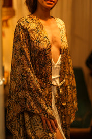 PINA SILK KIMONO CARNIVORE COFFEE - BANGKOK TAILOR CLOTHING STORE - HANDMADE CLOTHING