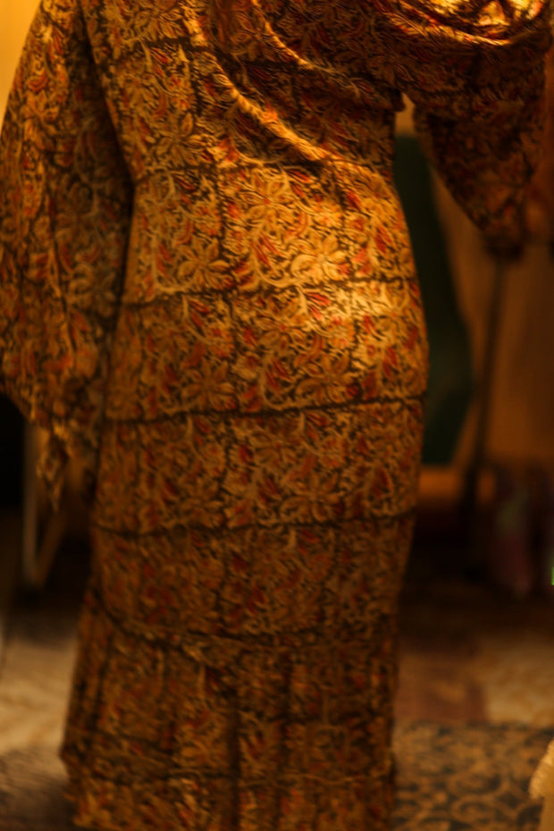 PINA SILK KIMONO GARDEN OLIVE GREEN - BANGKOK TAILOR CLOTHING STORE - HANDMADE CLOTHING