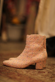 PINK SILK SEQUIN EMBROIDERED BOOTS LEWIS - sustainably made MOMO NEW YORK sustainable clothing, slow fashion