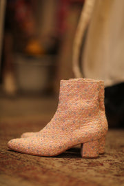 PINK SILK SEQUIN EMBROIDERED BOOTS LEWIS - sustainably made MOMO NEW YORK sustainable clothing, slow fashion