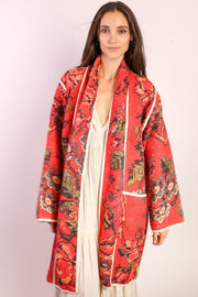 RED KANTHA JACKET COAT IMRA - sustainably made MOMO NEW YORK sustainable clothing, Coat slow fashion