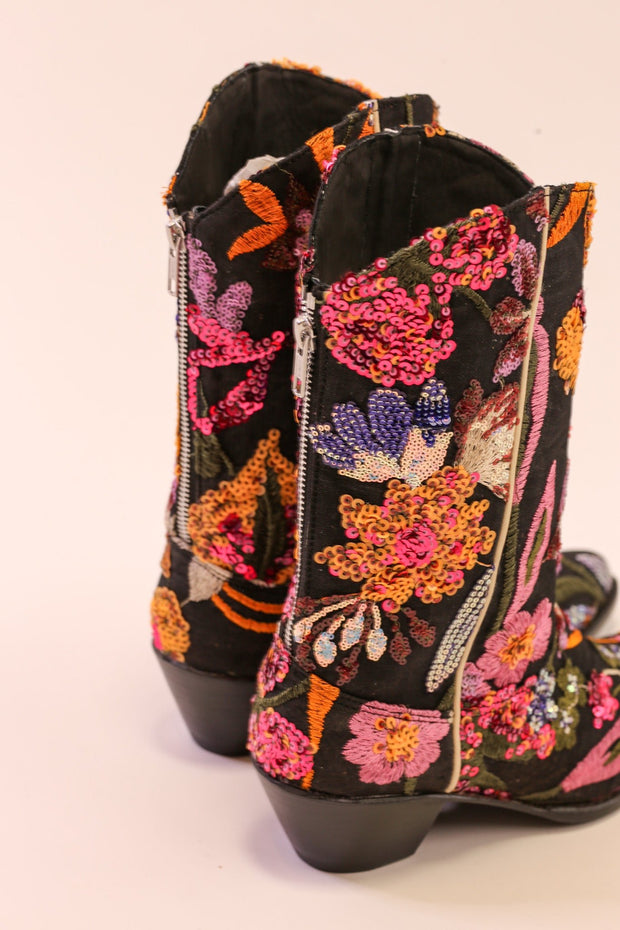 SEQUIN EMBROIDERED BOOTS TAYLOR - sustainably made MOMO NEW YORK sustainable clothing, slow fashion