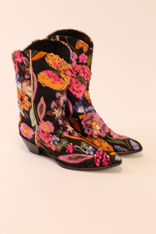 SEQUIN EMBROIDERED BOOTS TAYLOR - sustainably made MOMO NEW YORK sustainable clothing, slow fashion