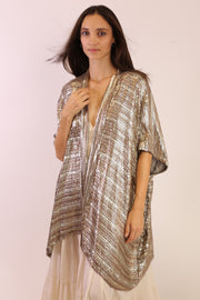 SEQUIN EMBROIDERED KIMONO MIDI - sustainably made MOMO NEW YORK sustainable clothing, new slow fashion