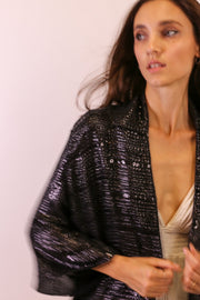 SEQUIN EMBROIDERED KIMONO MIDI - sustainably made MOMO NEW YORK sustainable clothing, new slow fashion