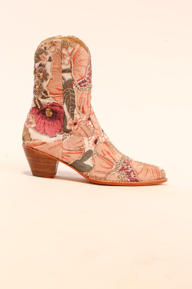 SEQUIN SILK EMBROIDERED BOOTS BALVE - sustainably made MOMO NEW YORK sustainable clothing, slow fashion