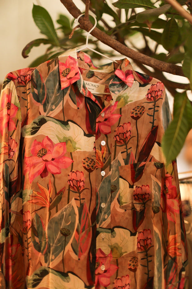 SILK BOYFRIEND SHIRT FRANK - sustainably made MOMO NEW YORK sustainable clothing, shirt slow fashion