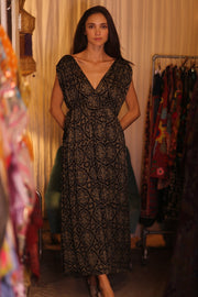 SILK DRESS VICTORIA BROWNY - sustainably made MOMO NEW YORK sustainable clothing, bestseller slow fashion
