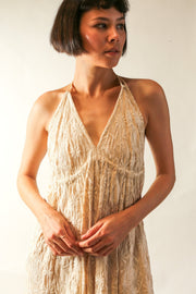 SILK EMBROIDERED DRESS SAGI - sustainably made MOMO NEW YORK sustainable clothing, dress slow fashion