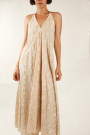 SILK EMBROIDERED DRESS SAGI - sustainably made MOMO NEW YORK sustainable clothing, dress slow fashion