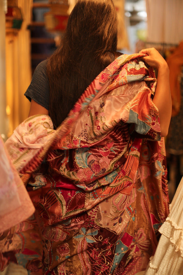 SILK EMBROIDERED KIMONO ABNER - sustainably made MOMO NEW YORK sustainable clothing, slow fashion