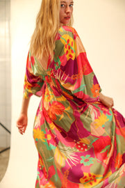 SILK KAFTAN DRESS HILLARY - sustainably made MOMO NEW YORK sustainable clothing, slow fashion