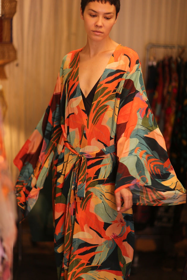 SILK WING KIMONO PINA RODI - sustainably made MOMO NEW YORK sustainable clothing, handmade slow fashion