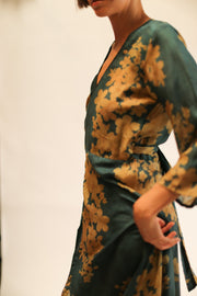 SILK WRAP DRESS BASHA - sustainably made MOMO NEW YORK sustainable clothing, dress slow fashion