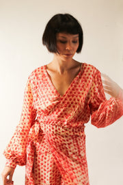 SILK WRAP DRESS CECYLIA - sustainably made MOMO NEW YORK sustainable clothing, dress slow fashion