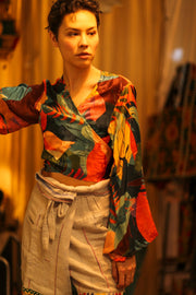 SILK WRAP TOP AURELIE DARK ORLY - MOMO STUDIO BERLIN - Berlin Concept Store - sustainable & ethical fashion