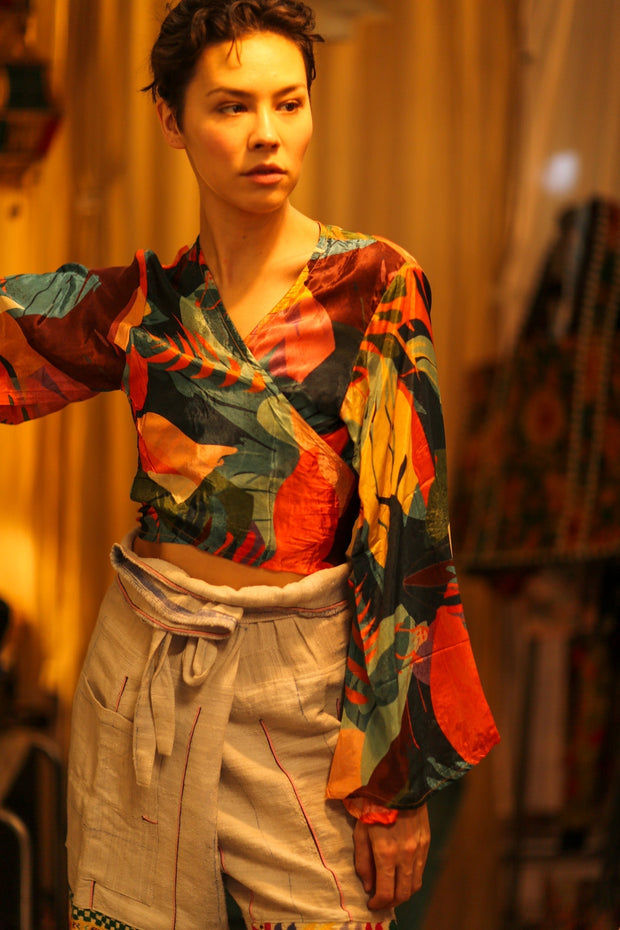 SILK WRAP TOP AURELIE DARK ORLY - MOMO STUDIO BERLIN - Berlin Concept Store - sustainable & ethical fashion