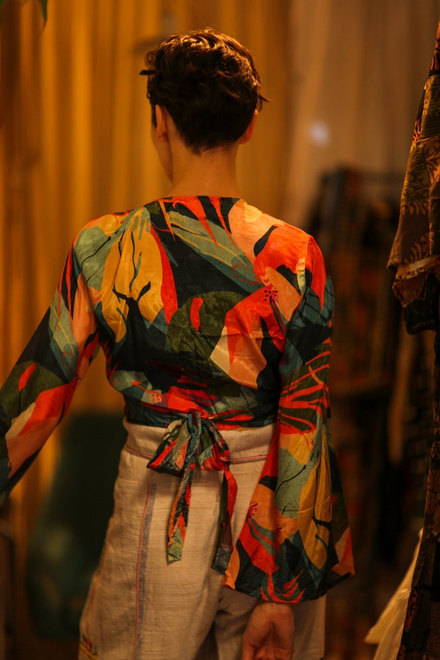 SILK WRAP TOP AURELIE DARK ORLY - MOMO STUDIO BERLIN - Berlin Concept Store - sustainable & ethical fashion