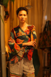 SILK WRAP TOP AURELIE DARK ORLY - MOMO STUDIO BERLIN - Berlin Concept Store - sustainable & ethical fashion