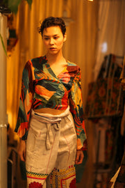SILK WRAP TOP AURELIE DARK ORLY - MOMO STUDIO BERLIN - Berlin Concept Store - sustainable & ethical fashion