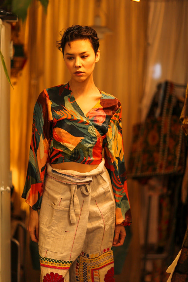 SILK WRAP TOP AURELIE DARK ORLY - MOMO STUDIO BERLIN - Berlin Concept Store - sustainable & ethical fashion