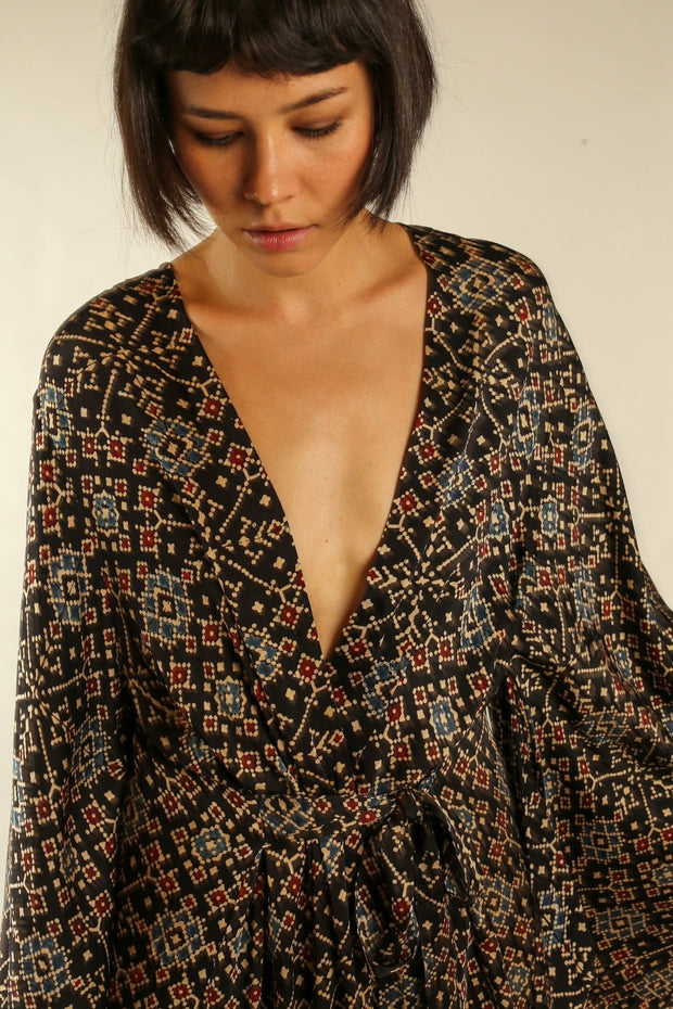 SILK XL KIMONO BINA - sustainably made MOMO NEW YORK sustainable clothing, Kimono slow fashion