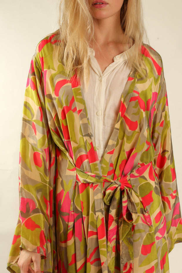 SILK XL KIMONO REEMA - sustainably made MOMO NEW YORK sustainable clothing, Kimono slow fashion