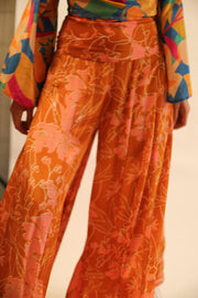 WIDE LEG SILK PANTS RUBY - sustainably made MOMO NEW YORK sustainable clothing, new slow fashion