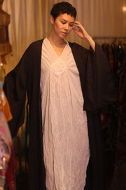 WING KIMONO PINA SOLID BLACK - sustainably made MOMO NEW YORK sustainable clothing, handmade slow fashion