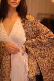 WING KIMONO PINA YELLOW CAMELLIA - sustainably made MOMO NEW YORK sustainable clothing, handmade slow fashion