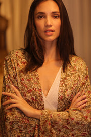 WING KIMONO PINA YELLOW CAMELLIA - sustainably made MOMO NEW YORK sustainable clothing, handmade slow fashion