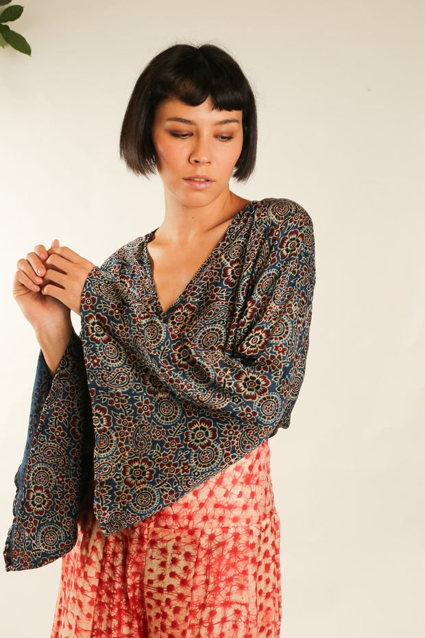 WRAP SILK TOP CELINA - sustainably made MOMO NEW YORK sustainable clothing, new slow fashion