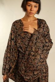 XL SILK KIMONO ADELLA - sustainably made MOMO NEW YORK sustainable clothing, slow fashion