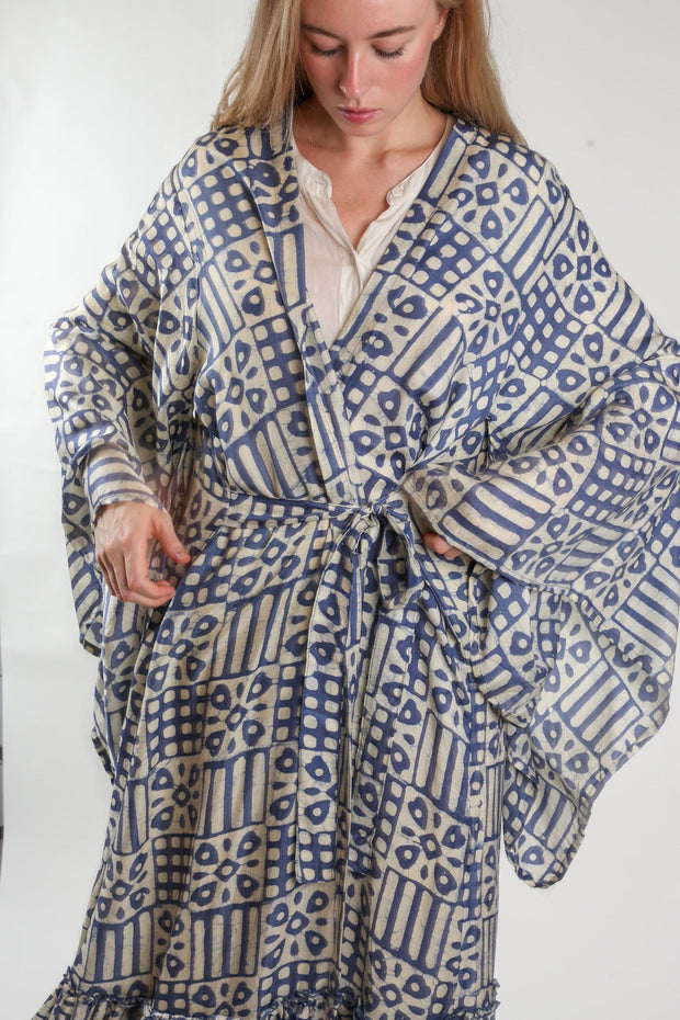 XL SILK KIMONO ADELLA - sustainably made MOMO NEW YORK sustainable clothing, slow fashion