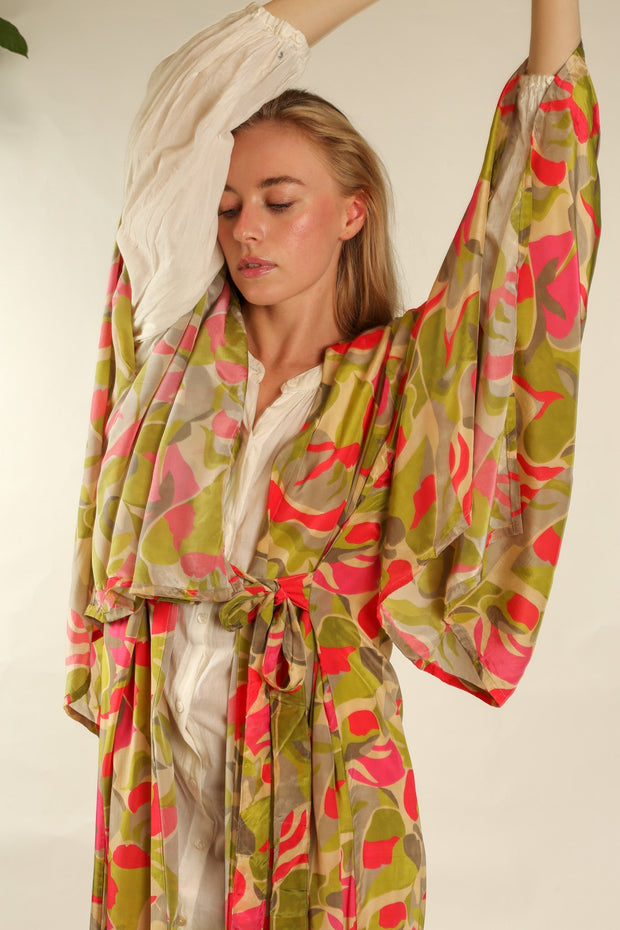 XL SILK KIMONO ADELLA - sustainably made MOMO NEW YORK sustainable clothing, slow fashion