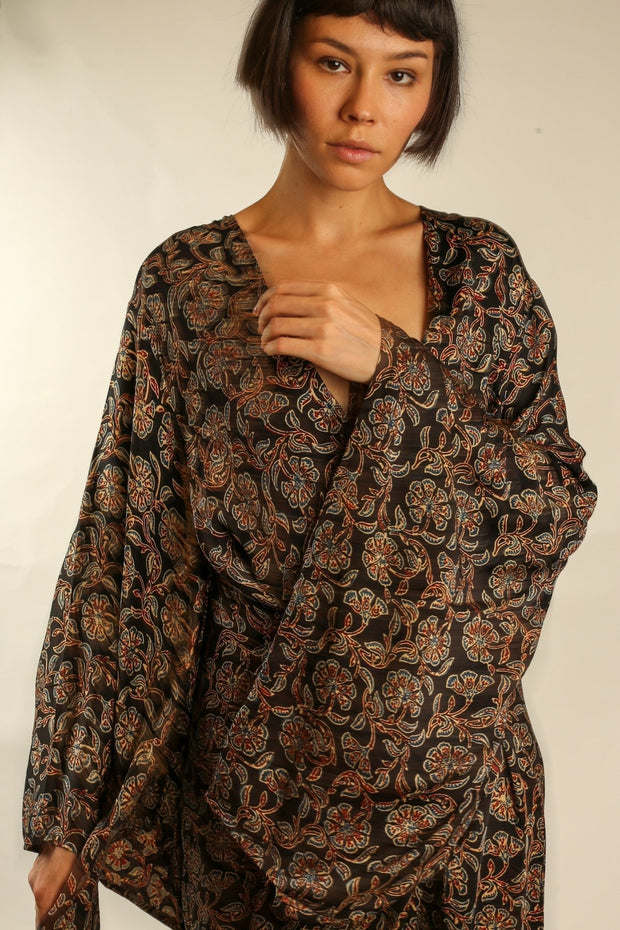 XL SILK KIMONO BINA - sustainably made MOMO NEW YORK sustainable clothing, new slow fashion