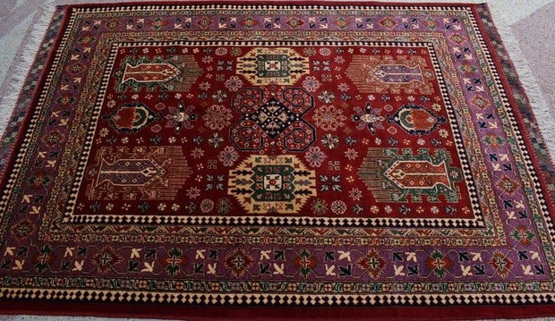 5.11 x 3.8 Ft, Collector piece Vintage Afghan Rug, Medium Sarooq Bukhara Rug, Medium Oriental rug, - sustainably made MOMO NEW YORK sustainable clothing, rug slow fashion