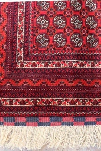 6.9 x 5.0 feet Vintage Afghan Beljik, Bokhara Carpet,Handmade Afghan Rug, - sustainably made MOMO NEW YORK sustainable clothing, rug slow fashion