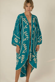 ACHELOUS OCEAN EMBROIDERED KIMONO - sustainably made MOMO NEW YORK sustainable clothing, Kimono slow fashion