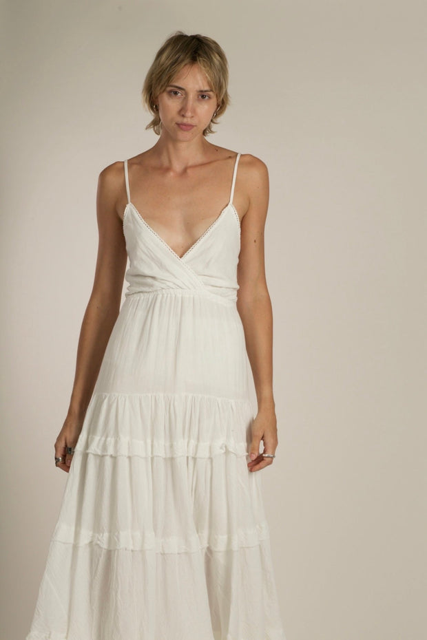 ARIADNE WHITE COTTON DRESS - sustainably made MOMO NEW YORK sustainable clothing, slow fashion