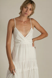 ARIADNE WHITE COTTON DRESS - sustainably made MOMO NEW YORK sustainable clothing, slow fashion