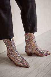 ASTERIA SEQUIN ANKLE BOOTS X FREE PEOPLE - sustainably made MOMO NEW YORK sustainable clothing, boots slow fashion