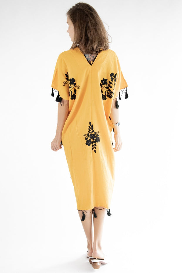 Back To The Beach Summer Kaftan Dress Demi - sustainably made MOMO NEW YORK sustainable clothing, Boho Chic slow fashion