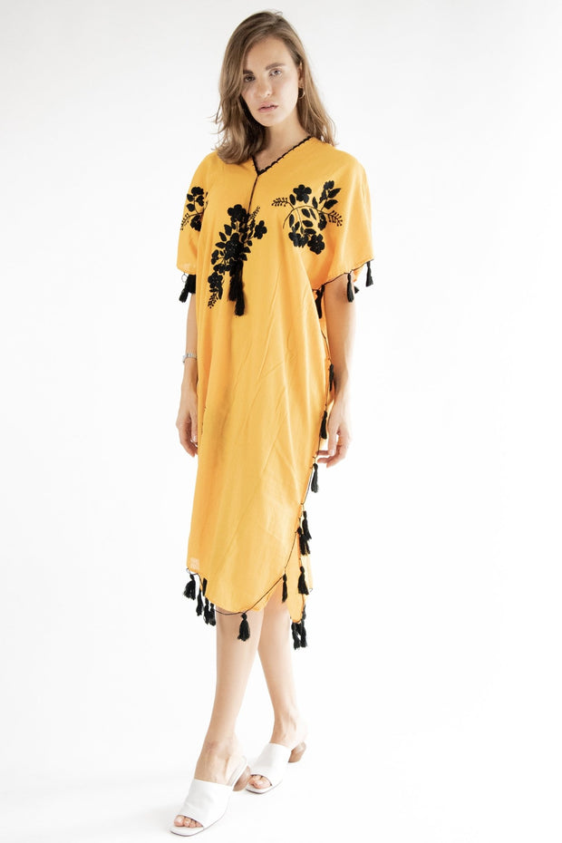 Back To The Beach Summer Kaftan Dress Demi - sustainably made MOMO NEW YORK sustainable clothing, Boho Chic slow fashion