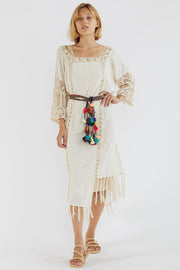 BEACH KAFTAN DRESS HANNELI - sustainably made MOMO NEW YORK sustainable clothing, Boho Chic slow fashion