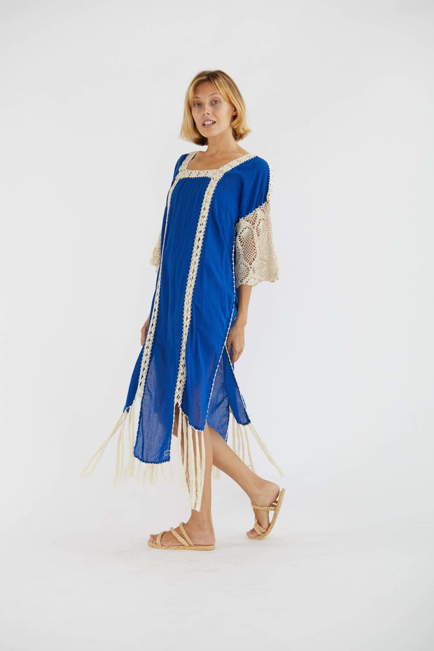 BEACH KAFTAN DRESS HANNELI - sustainably made MOMO NEW YORK sustainable clothing, Boho Chic slow fashion