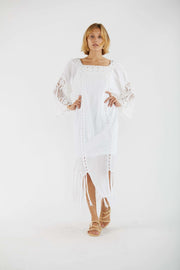 BEACH KAFTAN DRESS HANNELI - sustainably made MOMO NEW YORK sustainable clothing, Boho Chic slow fashion