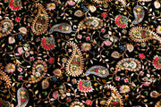 BLACK EMBROIDERED VELVET PAISLEY PATTERN B32-60 - sustainably made MOMO NEW YORK sustainable clothing, fabric slow fashion